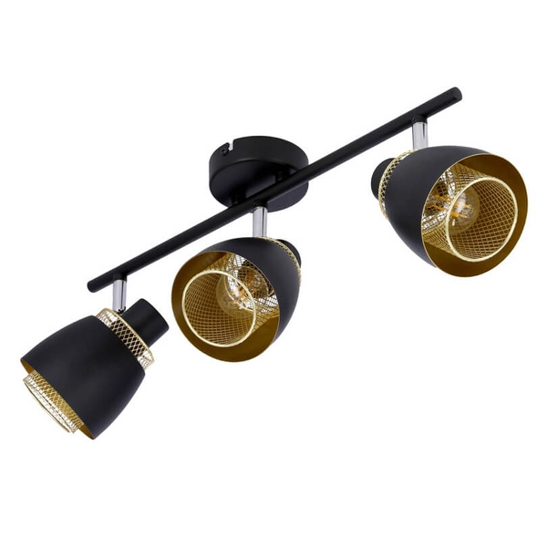 Salonowa lampa sufitowa Aleksandria 93-13767 reflektory czarny złoty