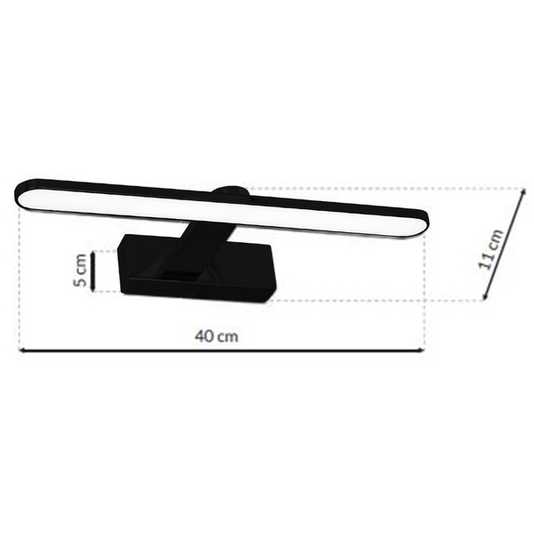 LAMPA ścienna SPLASH ML5615 Milagro łazienkowa OPRAWA galeryjka LED 8W 4000K metalowy kinkiet IP44 czarny
