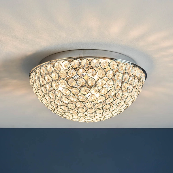 Półokrągła lampa sufitowa Chryla 60103 IP44 glamour chrom przezroczysty