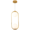 Lampa wisząca COSTA DUO DP0002-2 gold Step metal szkło kule złota