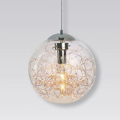 LAMPA wisząca GLAMOUR LA068/P_C LED 40W szklana OPRAWA dekoracyjny zwis glamour przezroczysty