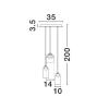 Potrójna wisząca lampa TAVENCO LE45213 LED 15W 3000K czarny różowy