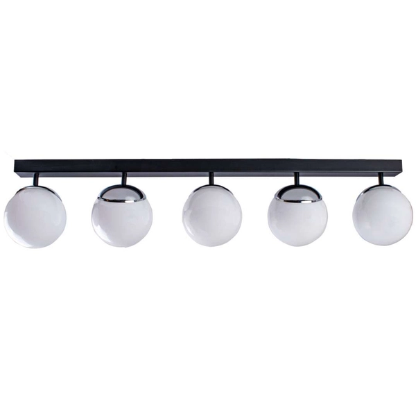 Plafon LAMPA sufitowa SFERA MLP8875 Milagro metalowa OPRAWA kule balls na listwie czarne białe chrom