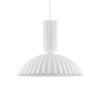 Kopułowa lampa wisząca GIRONTO LE45305 z gipsu ryflowana biała