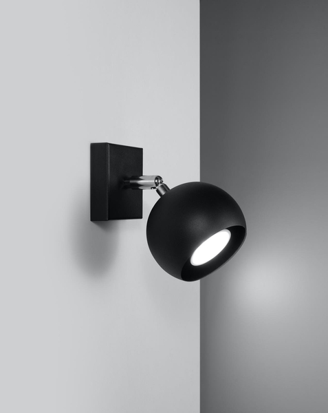 Kinkiet LAMPA ścienna SL.0443 okrągła OPRAWA regulowana kula ball czarna