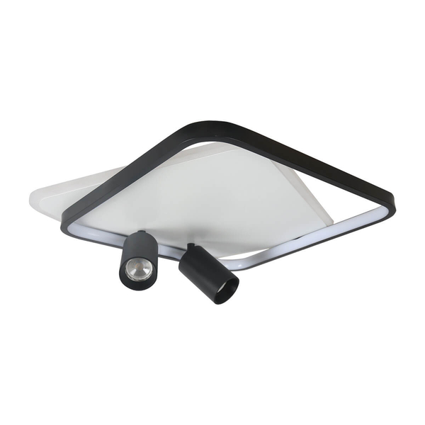 Kwadratowy plafon Parma LP-0612/2C Square BK tubki czarne białe