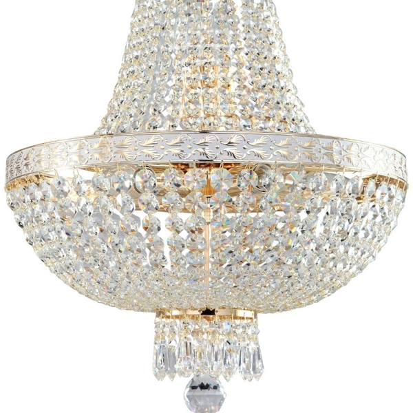 Wisząca LAMPA glamour BELLA DIA750-TT40-WG Maytoni żyrandol OPRAWA kryształowa ZWIS pałacowy ampla złota