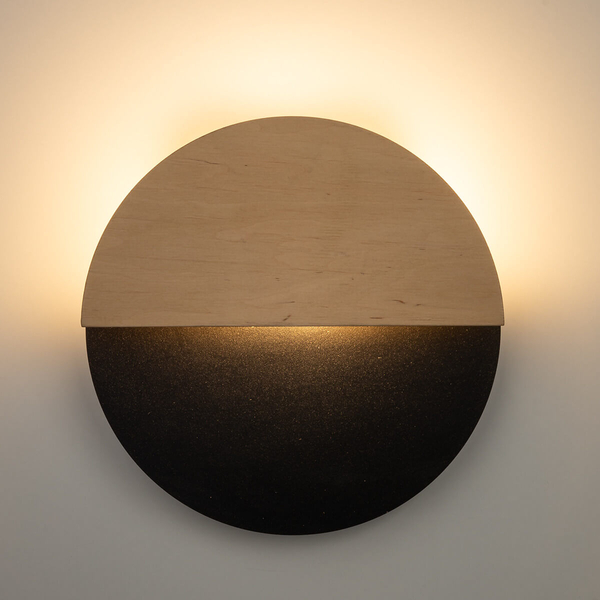 Naścienny kinkiet Luna 40861 LED 7W 3000K koło naturalny czarny