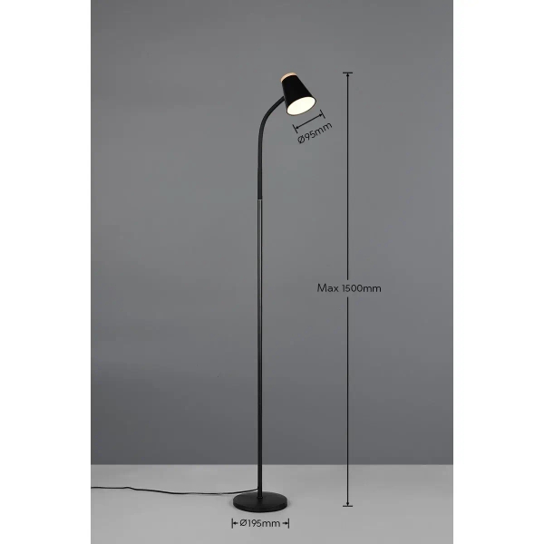 Lampa podłogowa do czytania PONGO R45831102 LED 4,5W 3000K czarny