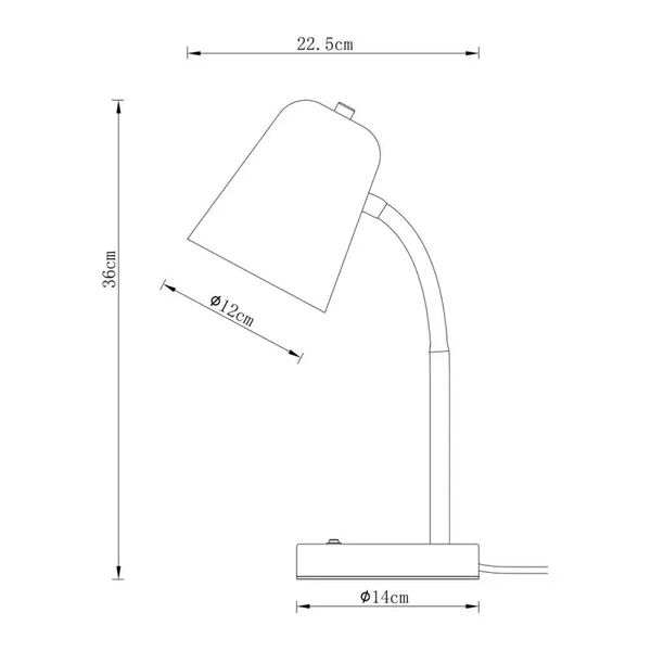 Biurkowa lampka Prato TB-37643-BG Italux metal biały czarny