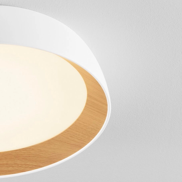 Ledowy plafon na przedpokój CARACOLLO LE44811 39W 3000K biały drewniany