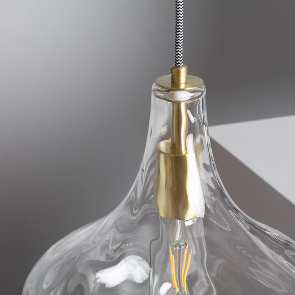 Szklana lampa wisząca Pico ABR-LWS Abruzzo nad stół złoty przezroczysty