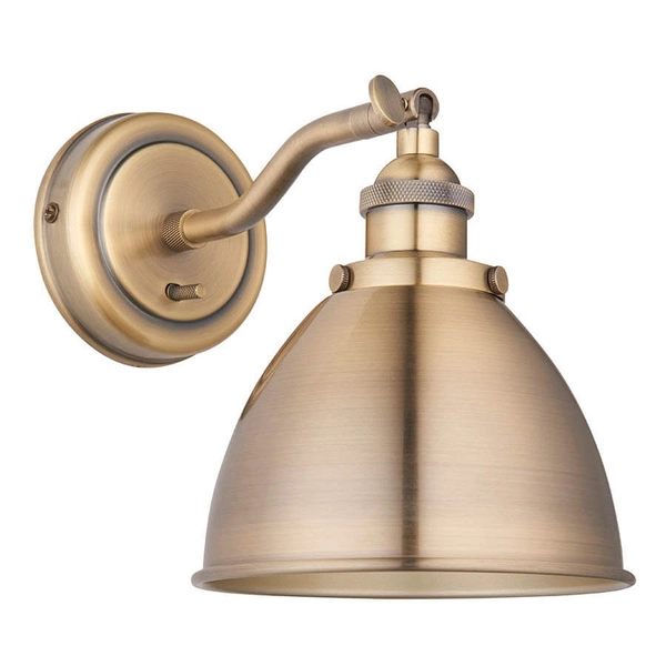 Regulowana lampa ścienna Franklin 98746 retro do czytania mosiądz