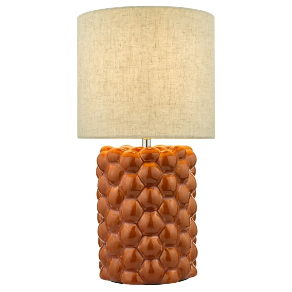 Ceramiczna nocna lampka Jayden JAY4211 tuba z abażurem pomarańczowa