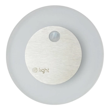 Schodowa lampa ścienna Oti EKS1503 LED 0,6W 4000K okrągła biały srebrny