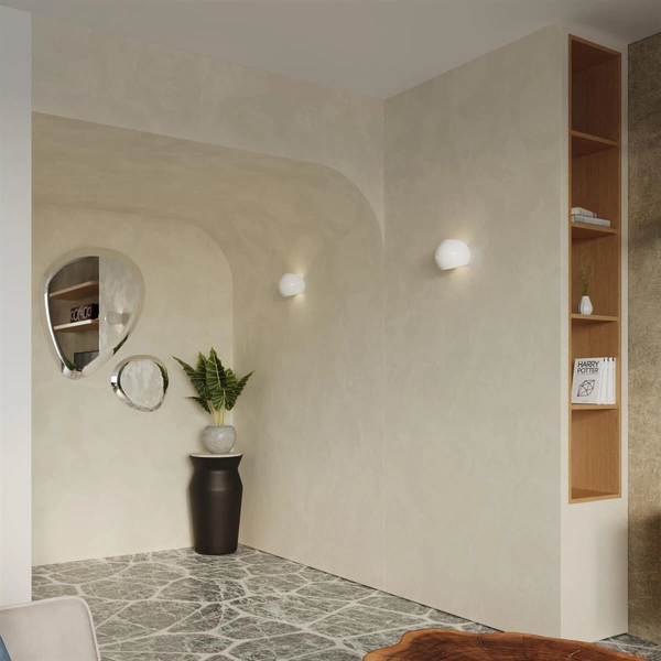 Biała lampa ścienna SL.1026 kulisty kinkiet do przedpokoju