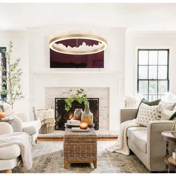 Pierścieniowa lampa wisząca Montana ST-6490P/1 LED 26W 3000K ring złoty