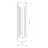 Lampa stojąca TEPIC 9508 LED 9W 3000K ogrodowy słupek czarny