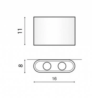 Ścienna lampa Vega AZ1758 owalna do sypialni chrom