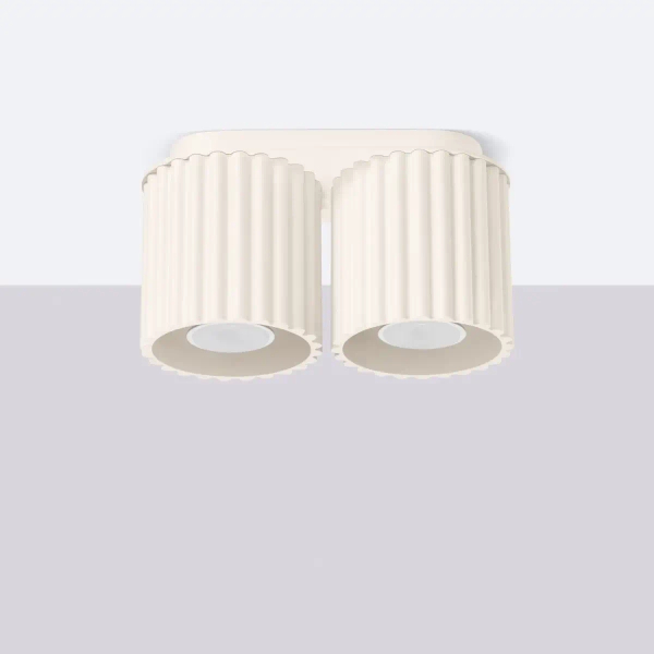 Sufitowa lampa podwójna AURA SL.1790 tubki ryflowane beżowe