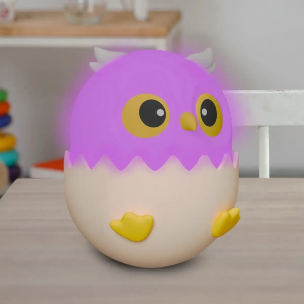 Lampka stołowa dla dziecka Sówka 329028 LED 1W 3000K RGB USB różowa
