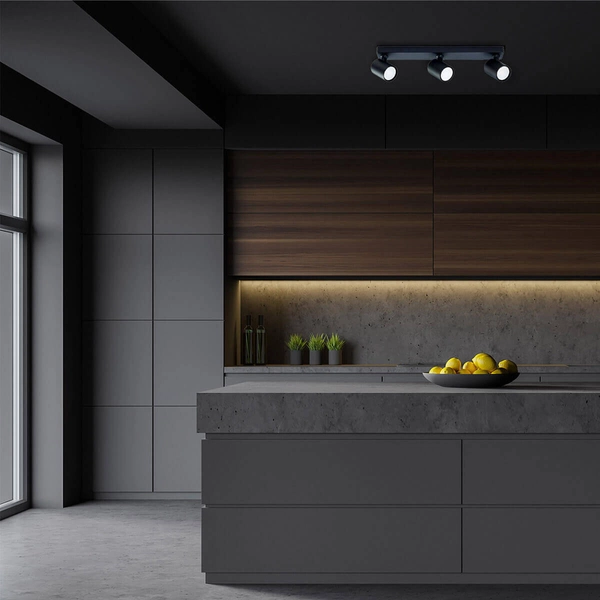 Plafon LAMPA sufitowa SNOW LP-731/3W BK Light Prestige metalowa OPRAWA regulowane refektorki tuby czarne