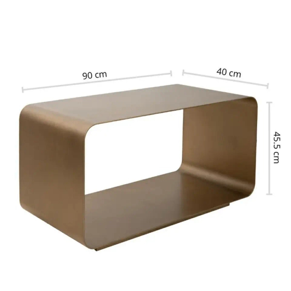 Metalowy stolik kawowy NOURA MM001501100368 złoty do salonu 40cm