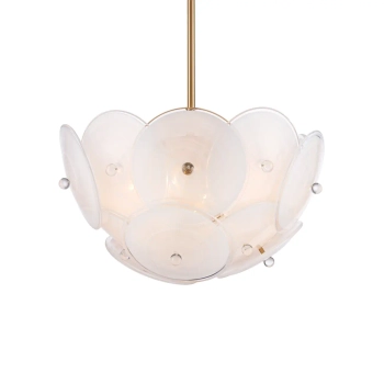 Lampa sufitowa/wisząca art deco ARDEN mosiężna metalowa szklana 6xE14 do salonu P06255BR