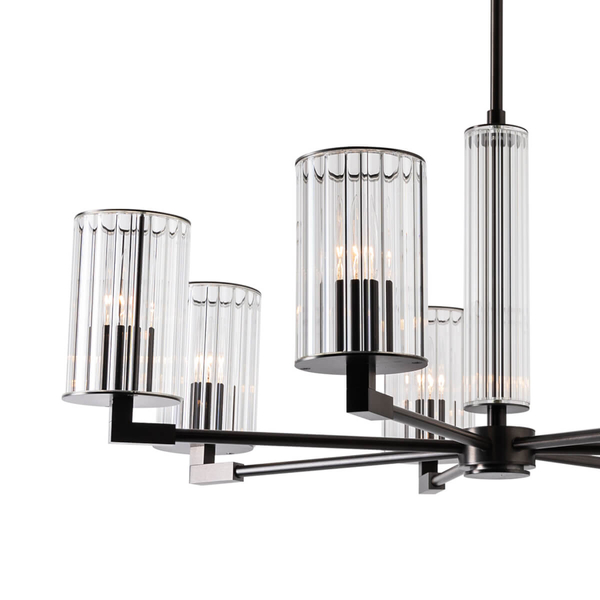 Nasufitowa lampa Aria 1229 Zuma sopelki do salonu przezroczysty tytanowy