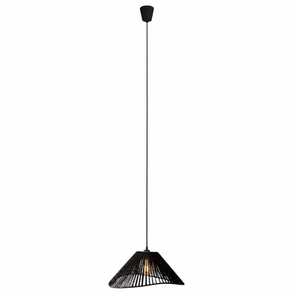 Pleciona lampa wisząca Amalfi P0579 Maxlight boho sznurek czarna