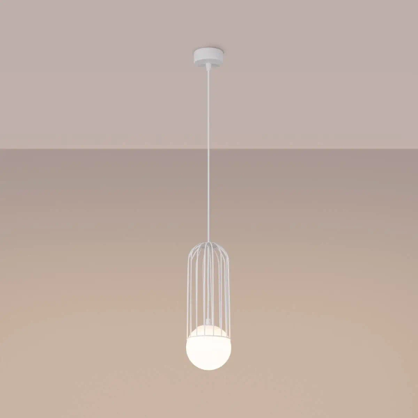 Lampa pojedyncza wisząca Brina SL.1331 Sollux kula zwis biała