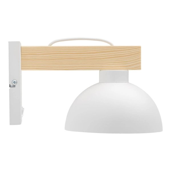 Lampa ścienna z włącznikiem rustykalna Oslo 4962 TK Lighting drewniana biała