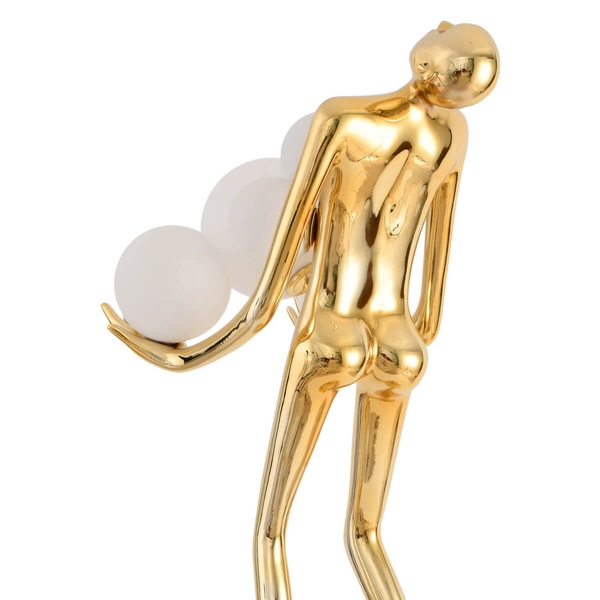 Dekoracyjna lampa podłogowa WOMAN F9312 gold designerska kula złoty biały
