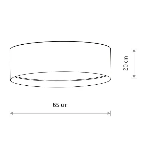 Okrągła lampa sufitowa LAGO 11680 tkaninowa do salonu szara