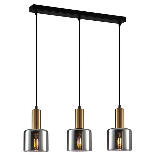 Kuchenna lampa wisząca Santia PND-65342-3-BRO+SG kaskada nad stół miedziana przydymiona