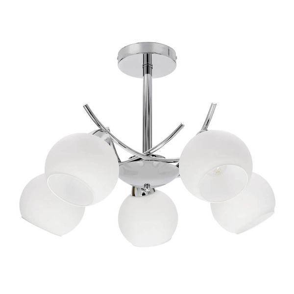 Salonowa lampa sufitowa Amos 35-34984 Candellux bańki chrom biała