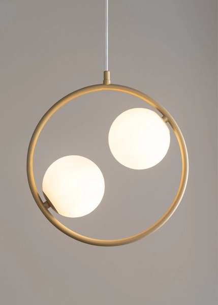 Sypialniana lampa wisząca Ring zwis nad łóżko biały złoty