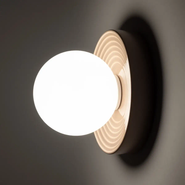 Kulista lampa ścienna CLAY 11746 szklana ceramiczna biała szara