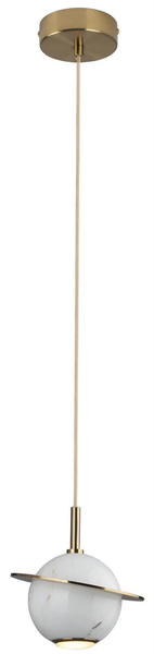 Lampa wisząca URANOS P0413 marmurowa LED 1,5W 3000K planeta biała złota