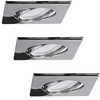 Regulowane LAMPY wpuszczane OLIN 305855 Polux zestaw 3 kwadratowych OPRAW wpusty LED 10,5W 3000K metalowe nikiel