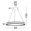 Wisząca lampa pierścieniowa do salonu DONTERIO LE45400 LED 46W 3000K czarna