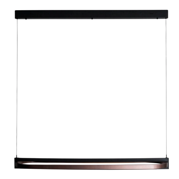 Owalna lampa wisząca Singapur P0553 LED 80W 3000K czarny drewniany