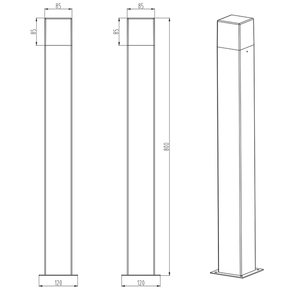 Stojąca lampa ogrodowa Hudson 420060142 słupek czarny na taras