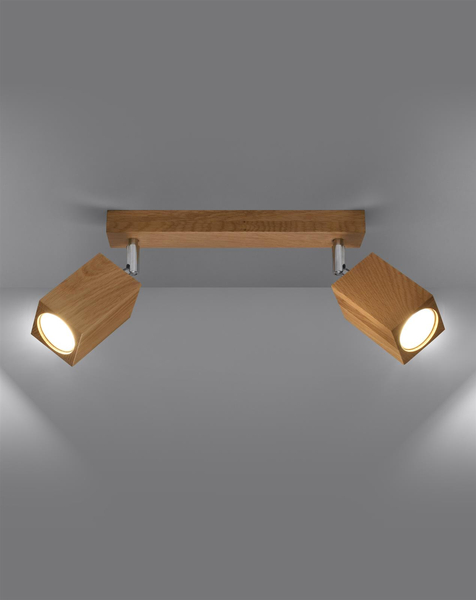 Drewniana lampa sufitowa SL.1036 regulowane tuby do sypialni