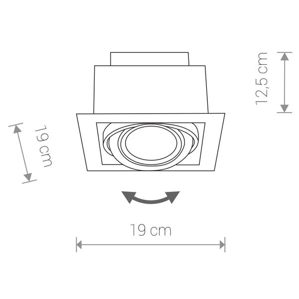 Wpuszczana LAMPA sufitowa DOWNLIGHT ES111 9571 Nowodvorski metalowa OPRAWA podtynkowa kwadratowa czarna