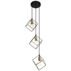 Industrialna LAMPA wisząca MORESTEL MDM-4244/3 BK+BRO Italux kwadratowa OPRAWA metalowy ZWIS klatka kaskada czarna złota