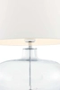 Abażurowa LAMPA stojąca SAWA 40581101 Kaspa klasyczna LAMPKA stołowa do sypialni nocna przezroczysta biała