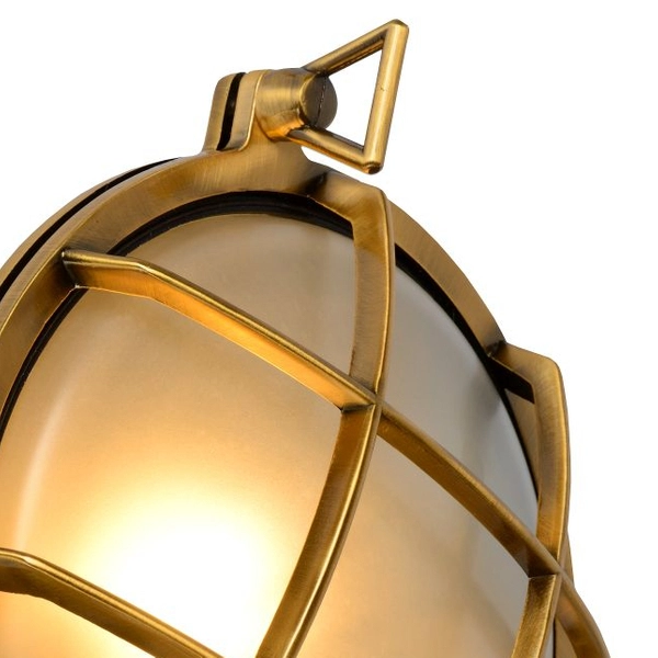 Zewnętrzna LAMPA elewacyjna DUDLEY 11890/25/02 Lucide okrągła OPRAWA sufitowa outdoor IP44 złota