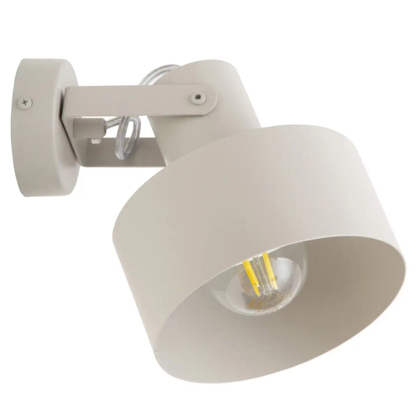 Regulowana ścienna lampa Rif 41440 do sypialni beżowy szary