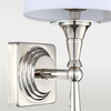 Klasyczna lampa ścienna Austin W01258NI-WH Cosmolight metal tkanina nikiel biała